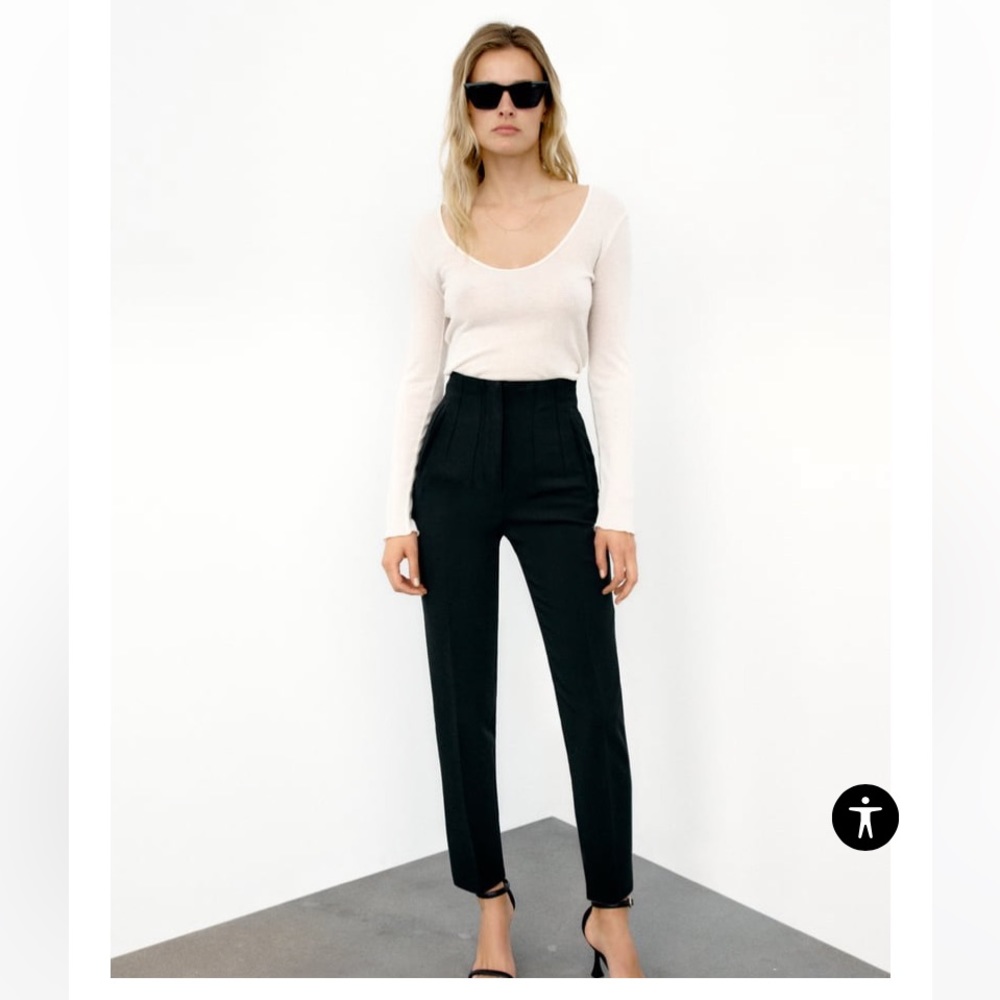 Zara High Waisted Pants (Black)